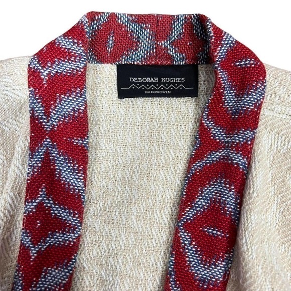 Deborah Hughes Handwoven Artisan Knit Sweater Cotton Open Cardigan New Size M - Picture 6 of 15